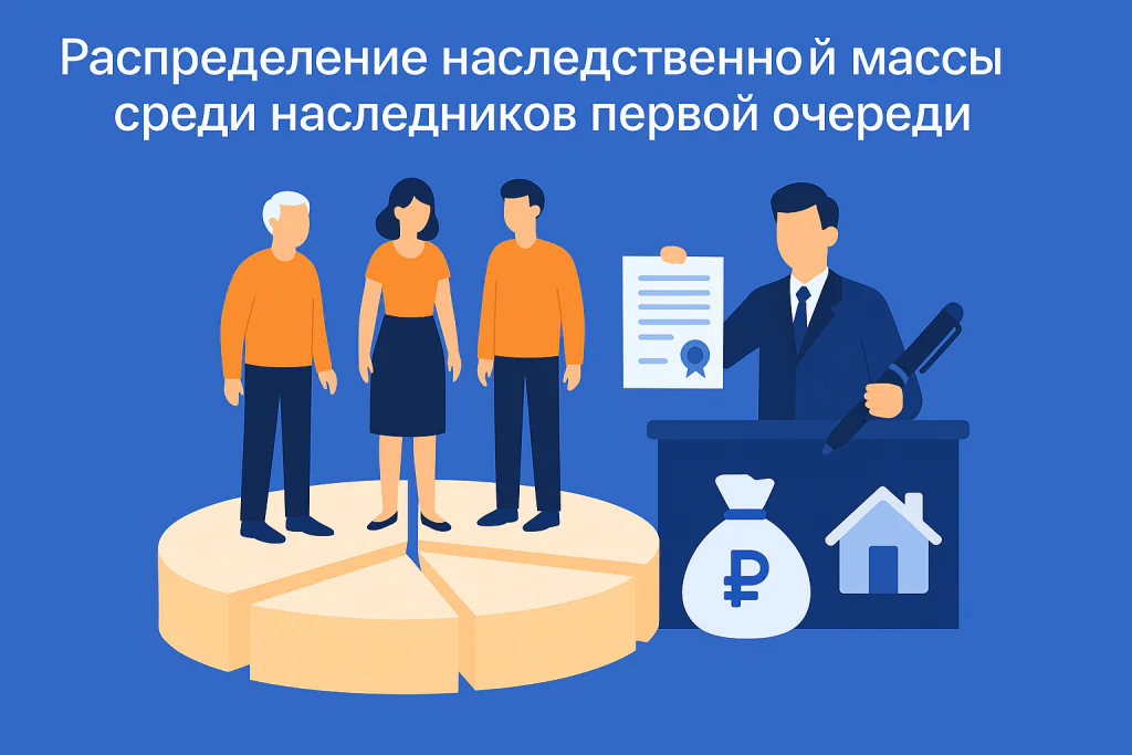 Распределение наследственной массы среди наследников первой очереди