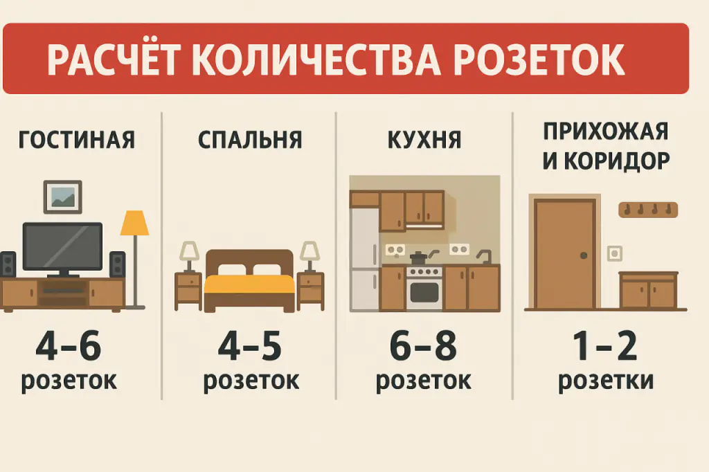 Расчет количества розеток