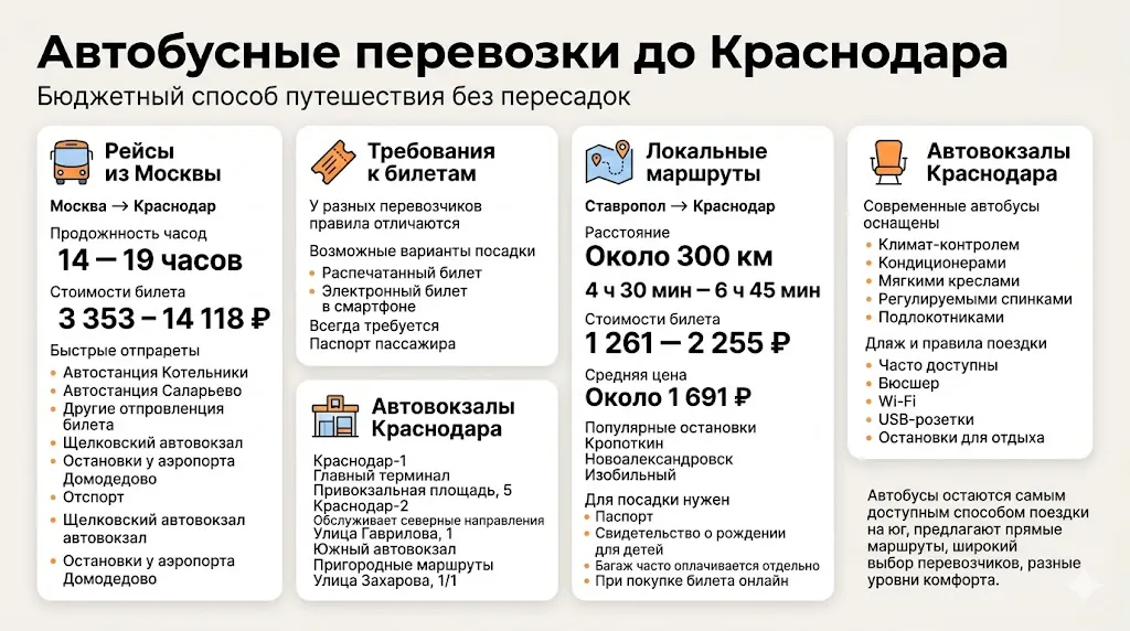 Автобусные перевозки до Краснодара
