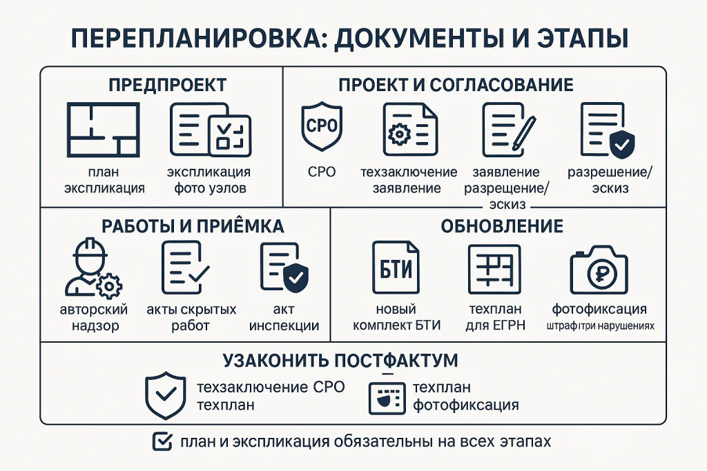 Перепланировка: документы и этапы