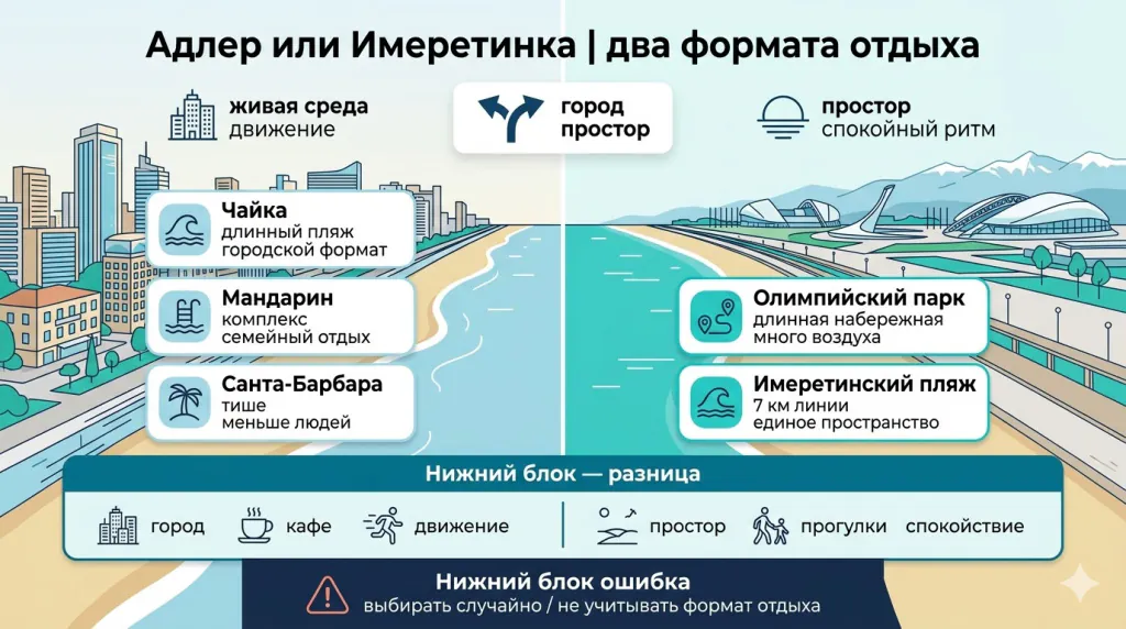 Адлер или Имеретинка два пляжа какой  лучший