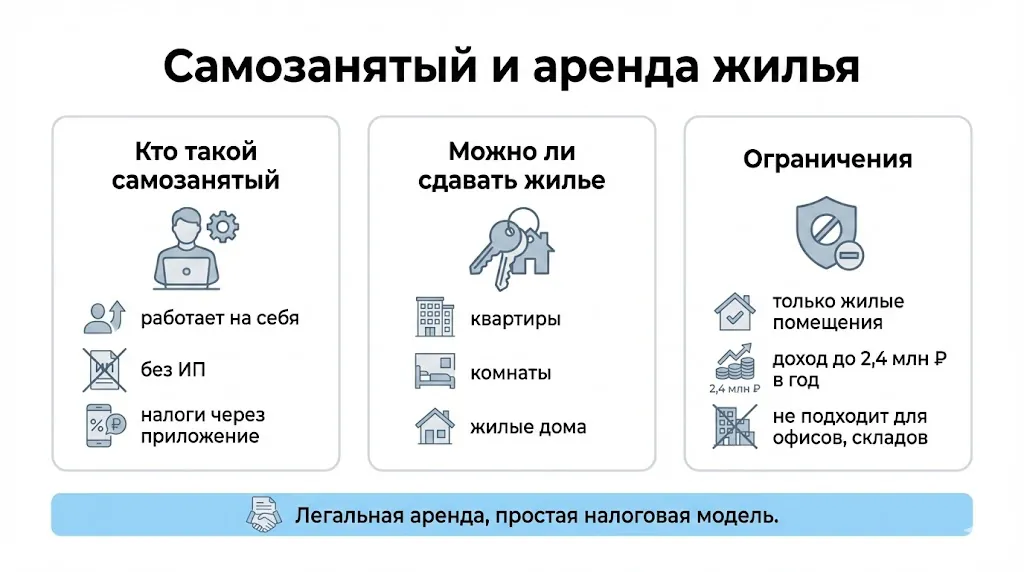 Самозанятый и сдача жилой недвижимости.