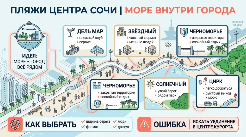 пляжи центра сочи